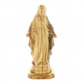 Statuetta in legno d'ulivo con base "Madonna Miracolosa" - altezza 11 cm