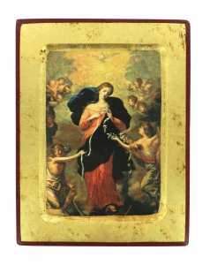 Copertina di 'Icona Madonna che scioglie i nodi, produzione greca su legno - 18 x 14 cm'