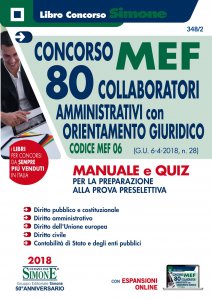 Copertina di 'Concorso MEF - 80 Collaboratori Amministrativi con orientamento giuridico - Manuale e Quiz'