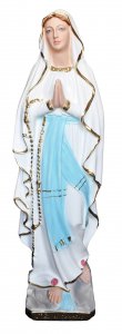 Copertina di 'Statua Madonna di Lourdes in gesso madreperlato dipinta a mano - 40 cm'