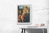 Immagine di 'Quadro "Madonna col bambino e San Giovannino" con cornice decorata a sbalzo - dimensioni 78x58 cm'