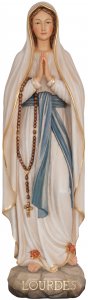 Copertina di 'Statua in legno dipinta a mano "Madonna di Lourdes" - altezza 23 cm'