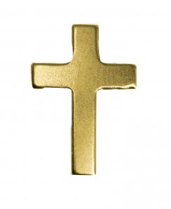 Copertina di 'Crocetta distintivo in metallo liscio dorato con spilla - 2 cm'