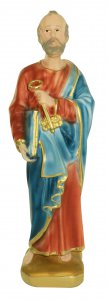 Copertina di 'Statua San Pietro in gesso dipinta a mano - circa 20 cm'