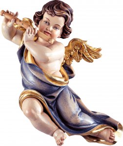 Copertina di 'Putto mariano con flauto - Demetz - Deur - Statua in legno dipinta a mano. Altezza pari a 11 cm.'