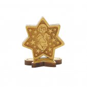 Gesù Bambino su stella in legno d'ulivo da appoggio - altezza 4 cm