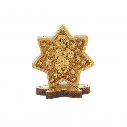 Copertina di 'Ges Bambino su stella in legno d'ulivo da appoggio - altezza 4 cm'