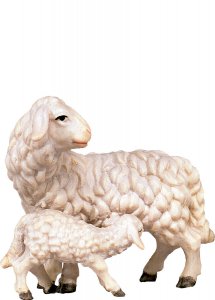 Copertina di 'Pecora con agnello H.K. - Demetz - Deur - Statua in legno dipinta a mano. Altezza pari a 11 cm.'