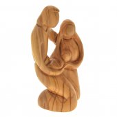 Immagine di 'Statua in legno d'ulivo "Sacra famiglia"  - altezza 15 cm'