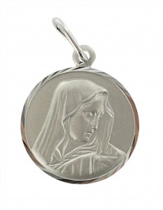Copertina di 'Medaglia Madonna Addolorata tonda in argento 925 - 2,2 cm'