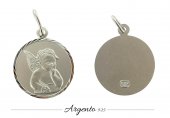 Immagine di 'Medaglia Angelo Custode in argento 925, tonda - 2,2 cm'