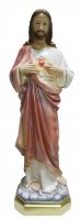 Statua Sacro Cuore di Ges� in gesso madreperlato dipinta a mano - 80 cm