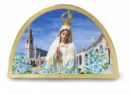 Copertina di 'Tavola Madonna di Fatima stampa su legno ad arco - 18 x 12 cm'