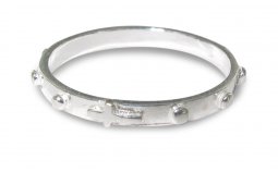 Copertina di 'Rosario anello in argento 925 con 10 grani tondi misura italiana n23 - diametro interno mm 20,2 circa'