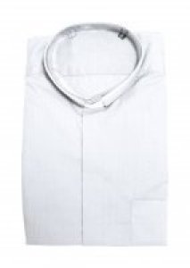 Copertina di 'Camicia clergyman bianca manica lunga 100% cotone - collo 46'