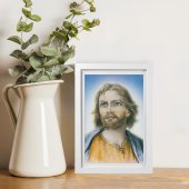 Immagine di 'Quadretto "Volto di Cristo" moderno con passe-partout e cornice minimal - dimensioni 15x10 cm'