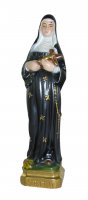 Statua Santa Rita in gesso madreperlato dipinta a mano - 20 cm