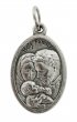 Medaglia Sacra Famiglia e Colomba Spirito Santo, metallo ossidato, ottimo ciondolo o pendente per collanina al collo - 2,5 x 1,5 cm