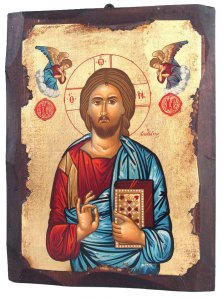 Copertina di 'Icona in legno "Ges Cristo datore di vita"- dimensioni 21x16 cm'