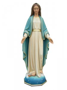 Copertina di 'Statua in fibra di vetro dipinta a mano "Madonna delle Grazie - Immacolata" - altezza 120 cm'