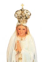 Immagine di 'Statua Madonna di Fatima dipinta a mano con occhi di cristallo e strass (circa 45 cm)'