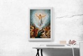 Immagine di 'Quadro "Risurrezione di Cristo" con cornice decorata a sbalzo - dimensioni 78x58 cm'