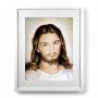 Quadro "Volto di Gesù" con passe-partout e cornice minimal - dimensioni 53x43 cm
