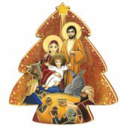 Copertina di 'Albero di Natale in legno da appendere con Presepe - dimensioni 8,5x9,5 cm'