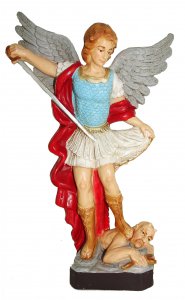 Copertina di 'Statua da esterno San Michele Arcangelo in materiale infrangibile dipinta a mano cm 16'