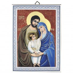 Copertina di 'Icona con cornice azzurra "Sacra Famiglia" - dimensioni 20x14,5 cm'