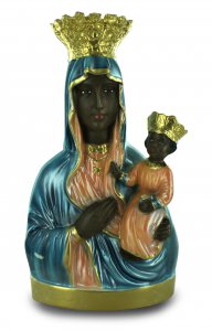 Copertina di 'Statua Madonna di Czestochowa in gesso madreperlato dipinta a mano - 25 cm'