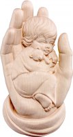 Mano protettrice da appendere con bambina - Demetz - Deur - Statua in legno dipinta a mano. Altezza pari a 9 cm.