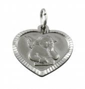 Immagine di 'Medaglia angelo  in argento 925 a forma di cuore - 1,9 cm'