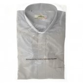 Immagine di 'Camicia clergyman grigio chiaro mezza manica 100% cotone - collo 39'