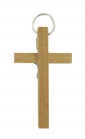 Immagine di 'Croce in legno color grezzo con Cristo - 4,5 cm'