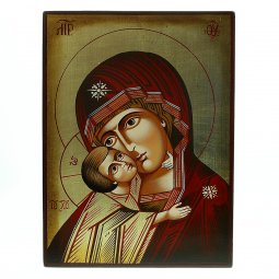 Copertina di 'Icona bizantina dipinta a mano "Madonna della Tenerezza Vladimirskaja" - 22x18 cm'