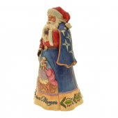 Immagine di 'Babbo Natale con Nativit in resina colorata - altezza 27 cm'