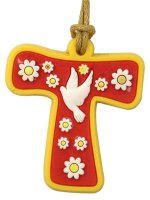 Croce Tau colorata per la Confessione (rosso)