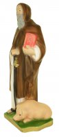 Immagine di 'Statua di Sant'Antonio Abate / Eremita in gesso dipinta a mano - 33 cm'