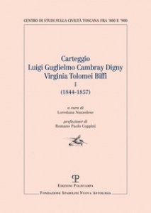 Copertina di 'Carteggio Luigi Guglielmo Cambray Digny-Virginia Tolomei Biffi (1844-1857)'
