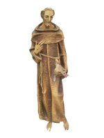 Statua in legno dipinto a mano "San Francesco predica agli uccelli" - altezza 125 cm