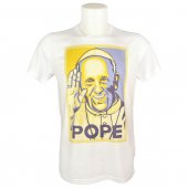 T-shirt Papa Francesco giallo e ciano - taglia L - uomo