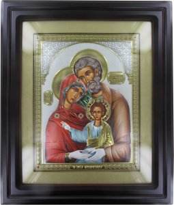 Copertina di 'Quadro Sacra Famiglia con lastra in argento - 50 x 42 cm'