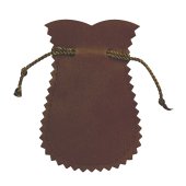 Portarosario anfora in panno vellutato di colore marrone - 12 x 7 cm