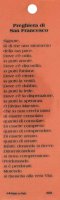 Immagine di 'STOCK: Segnalibro in pvc cm 3,8x12,7 con resina di San Francesco e preghiera - italiano'