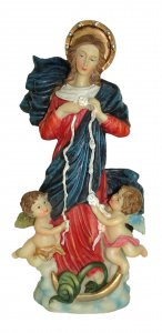 Copertina di 'Statua di Maria che scioglie i nodi da 20 cm in confezione regalo con segnalibro in IT/EN/ES/FR'
