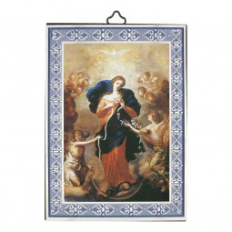 Copertina di 'Icona con cornice azzurra "Maria che scioglie i nodi" - dimensioni 14x10 cm'