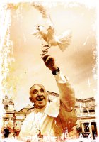 Immagine di 'T-shirt Papa Francesco con colomba - taglia M - uomo'