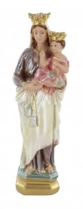 Copertina di 'Statua Madonna del Carmine in gesso madreperlato dipinta a mano - circa 20 cm'