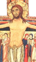 Immagine di 'Crocifisso San Damiano da parete stampa su legno - 70 x 50 cm'